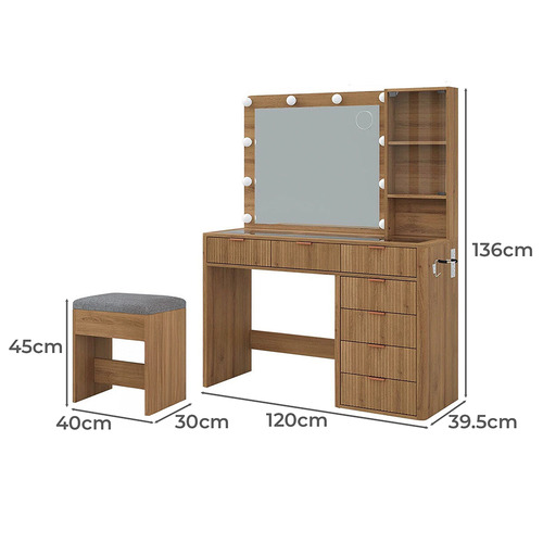 2 Piece Linea Dressing Table & Stool Set