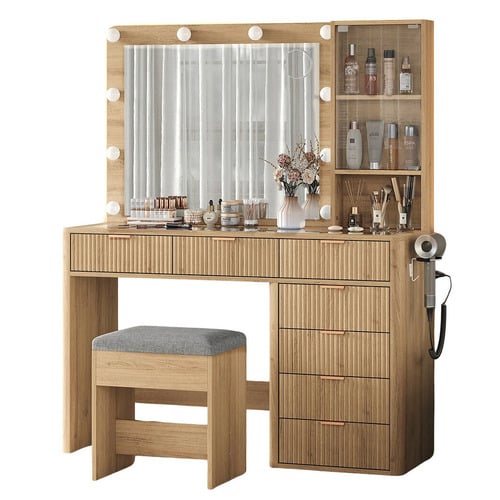 2 Piece Linea Dressing Table & Stool Set