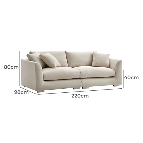 Vera 3 Seater Upholstered Sofa