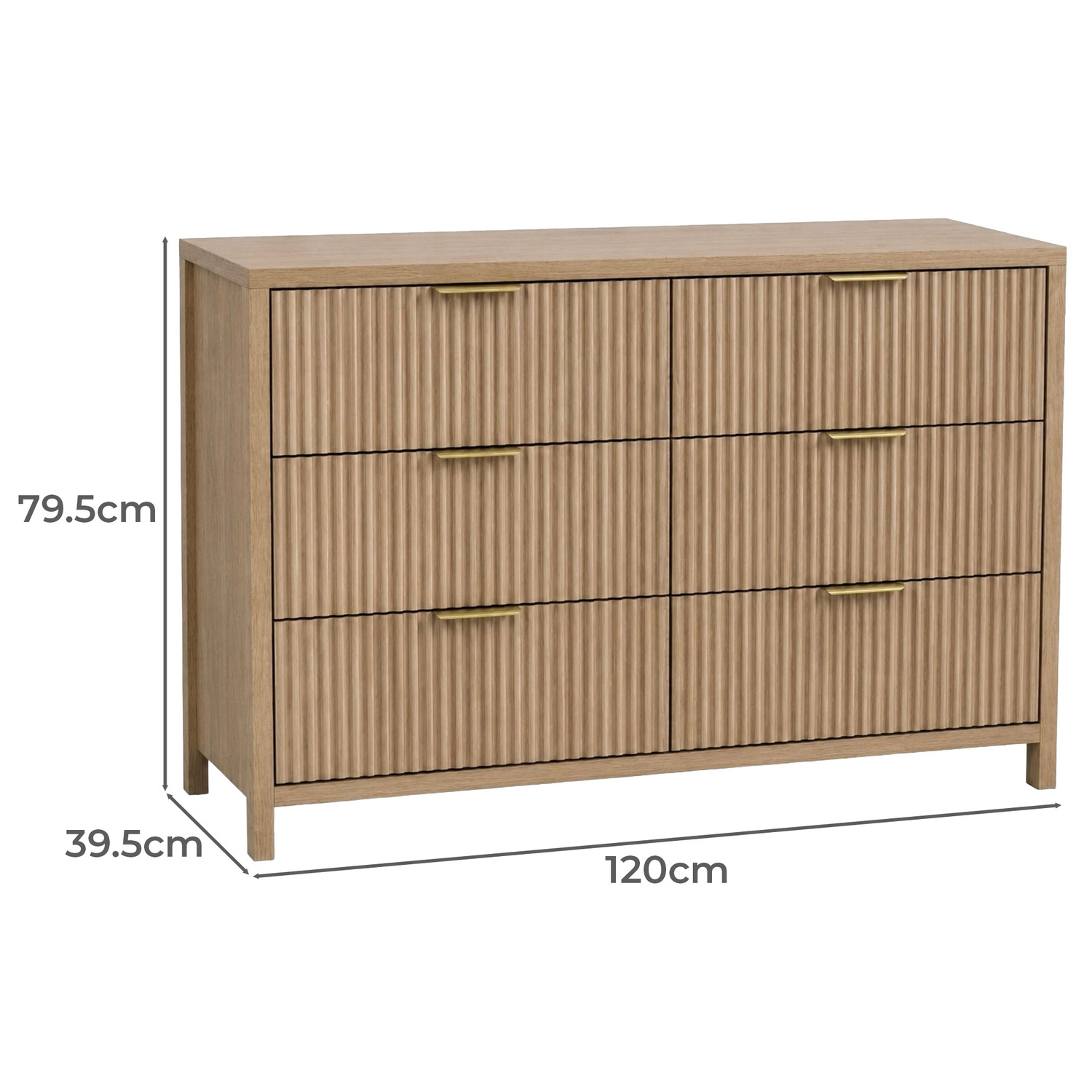 Marlow Fluted 6 Drawer Chest