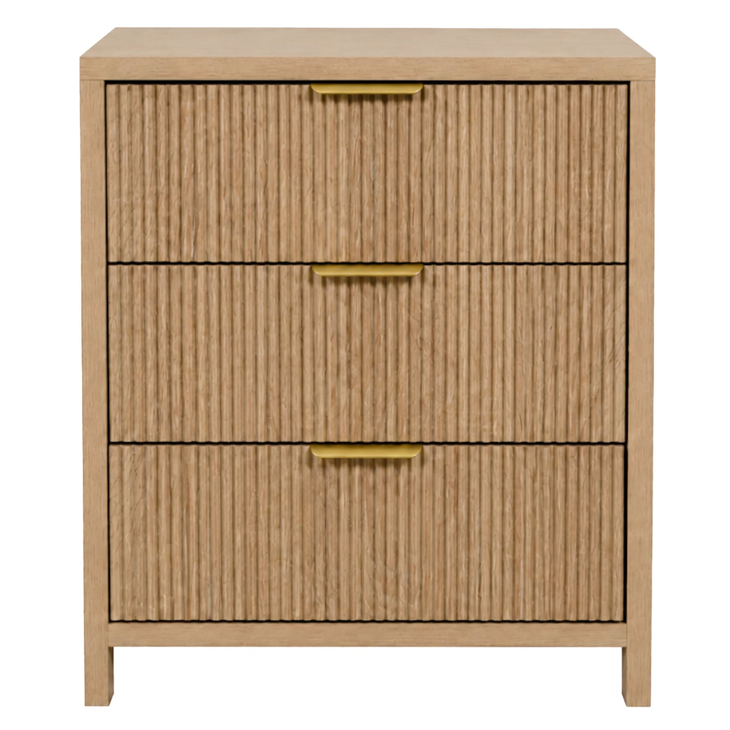 Zaire Fluted 3 Drawer Bedside Table