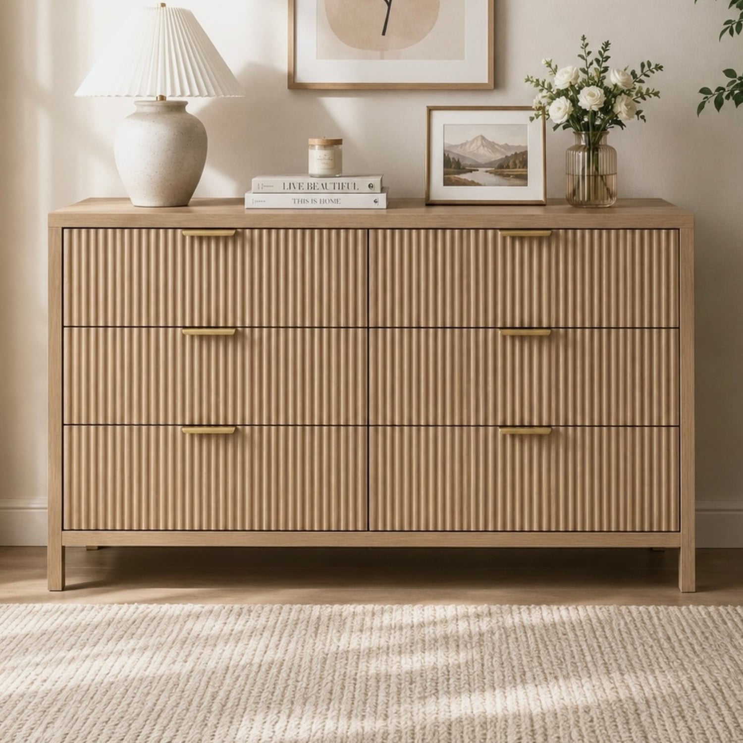 Marlow Fluted 6 Drawer Chest