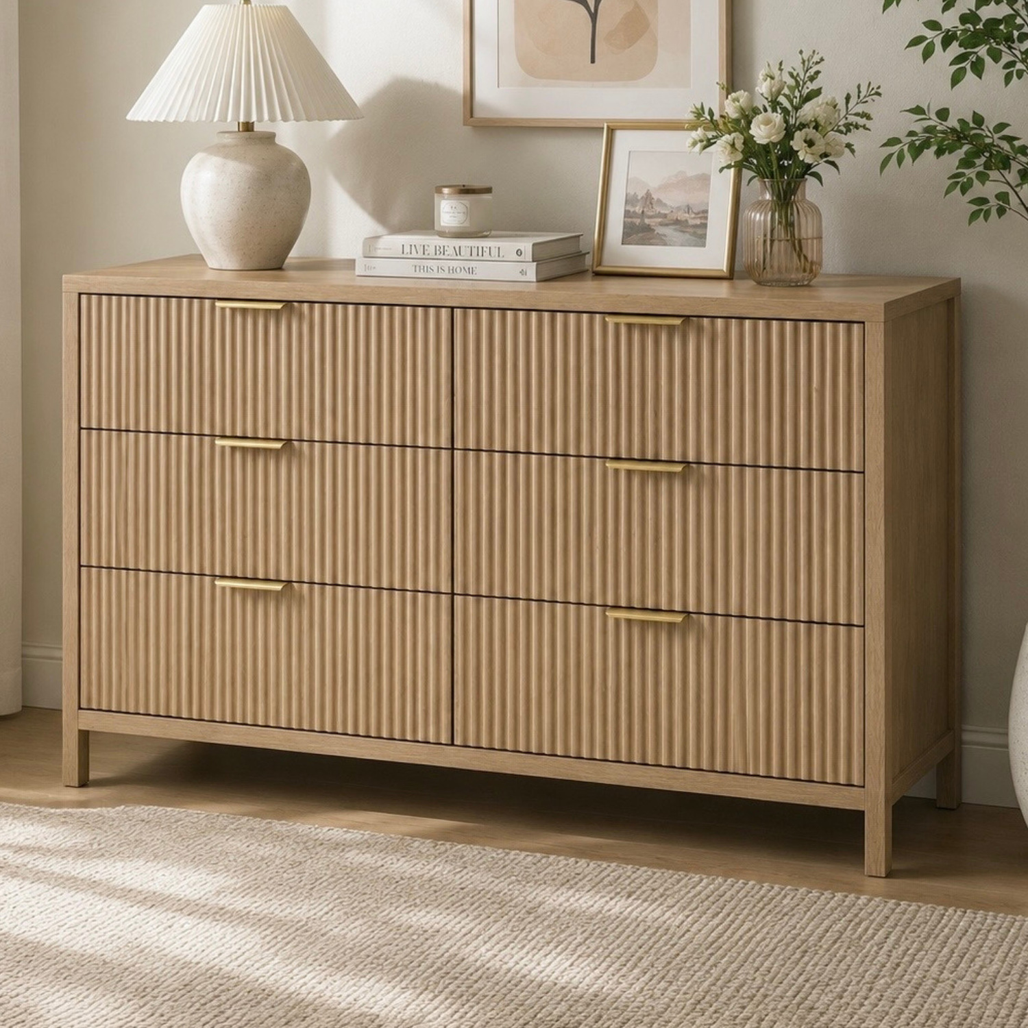 Marlow Fluted 6 Drawer Chest