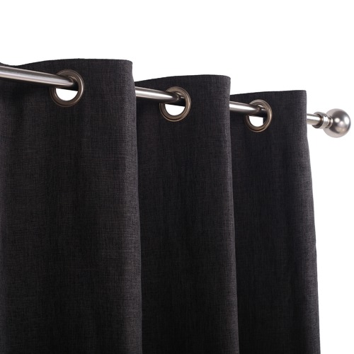 WindowSolutions Charcoal Portland Eyelet Blockout Curtains Temple