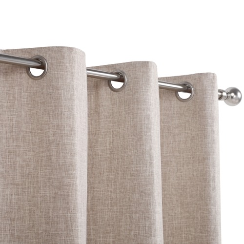 WindowSolutions Silver Extendable Metal Curtain Rod Temple & ster