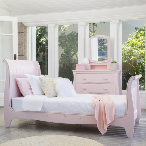 Kids' Sleigh King Single Bed Frame Temple & ster