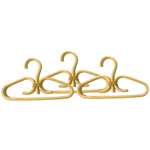 LaAbode Natural Rattan Baby Clothes Hangers Temple & ster