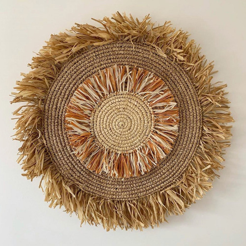 LaAbode Raffia & Seagrass Round Wall Hanging | Temple & Webster