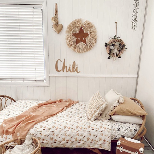 Raffia Trimmed Crochet Star Wall Hanging