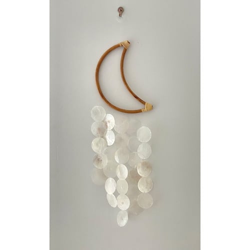 Rattan Moon & Capiz Shell Wall Accent