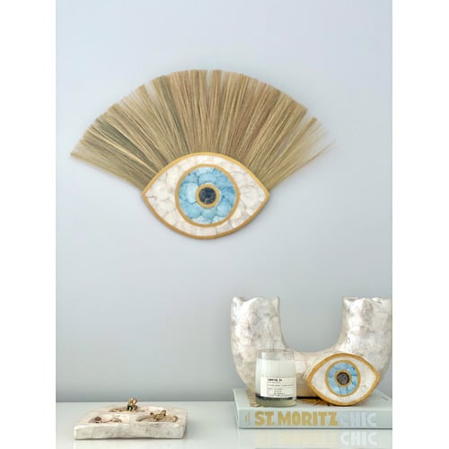 Evil-Eye Rayung & Capiz Shell Wall Accent