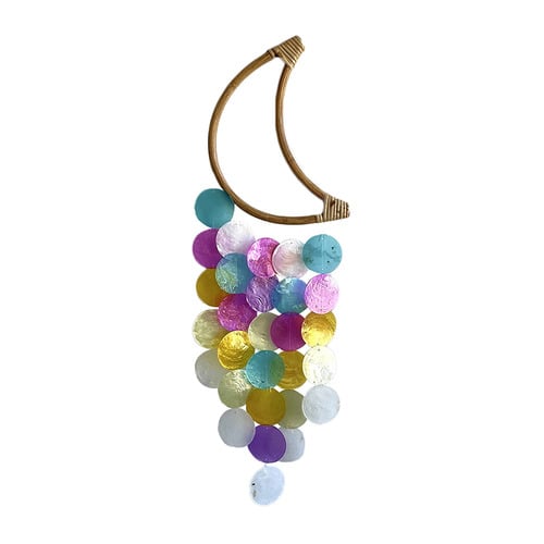 Multi-Coloured Rattan & Capiz Shell Wall Accent
