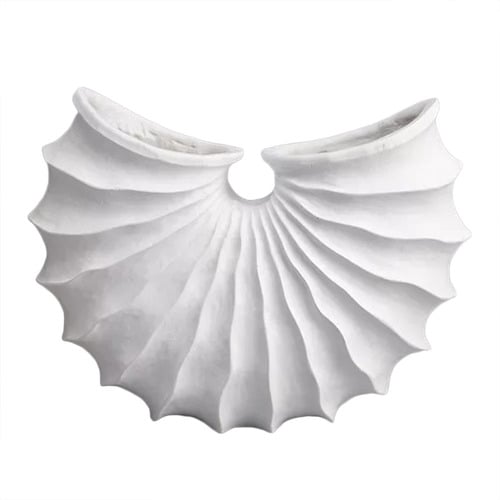 White Scalloped 24cm Vase