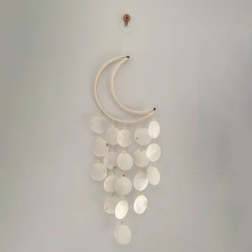White Rattan & Capiz Shell Wall Accent
