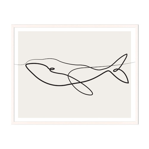Line Whale Framed Printed Wall Art