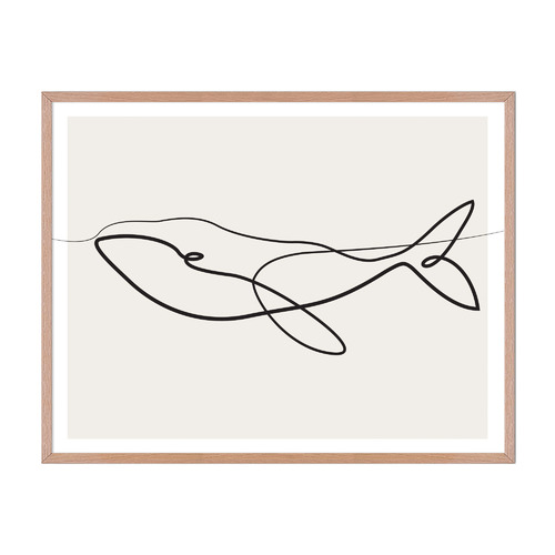 Line Whale Framed Printed Wall Art
