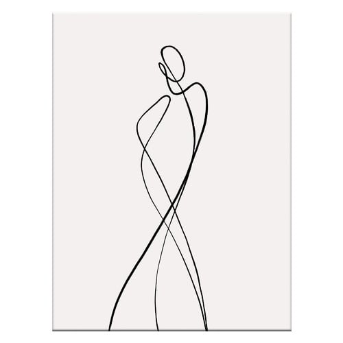 Line Girl 1 Stretched Canvas Wall Art