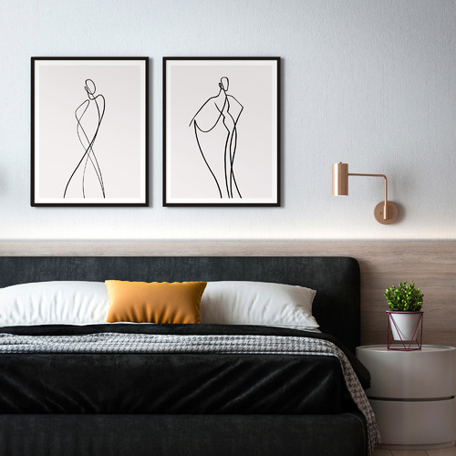 2 Piece Line Girls Gallery Wall Art Set