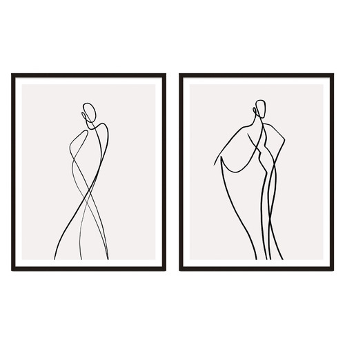 2 Piece Line Girls Gallery Wall Art Set