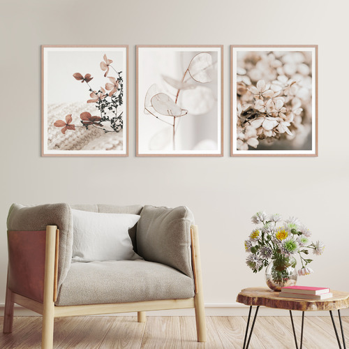 3 Piece Delicate Petals Gallery Wall Art Set