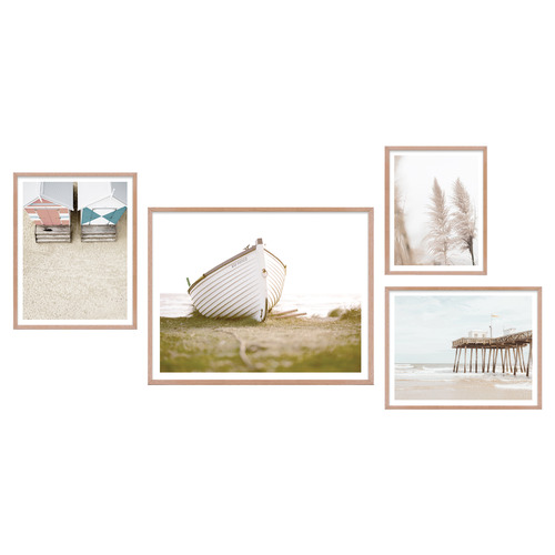 4 Piece Winter in the Hamptons Gallery Wall Art Set