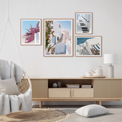 PrinthouseCollective 4 Piece Sunshine in Santorini Gallery Wall Art Set ...