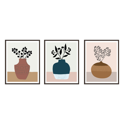 Decorative Vases Printed Wall Art Triptych