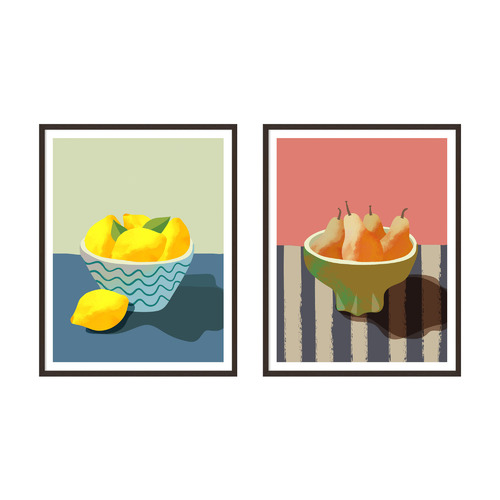 Fruit Bowls Printed Wall Art Diptych