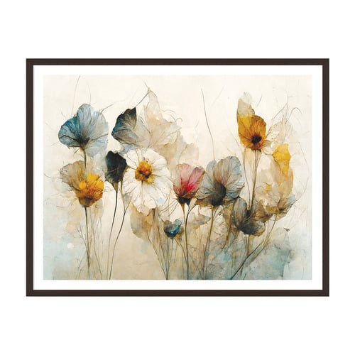 Flower Sketch Framed Printed Wall Art