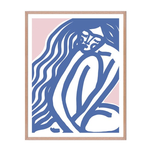 Blue Girl Framed Printed Wall Art