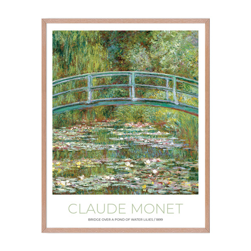 Monet Bridge Over a Pond of Water Lillies Framed Printed Wall Art