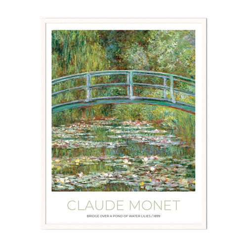 Monet Bridge Over a Pond of Water Lillies Framed Printed Wall Art