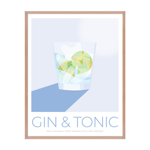Gin & Tonic Framed Paper Print Wall Art
