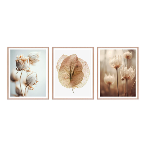 3 Piece Whispering Petals Wall Art Set