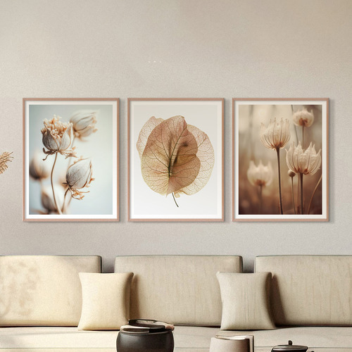 3 Piece Whispering Petals Wall Art Set