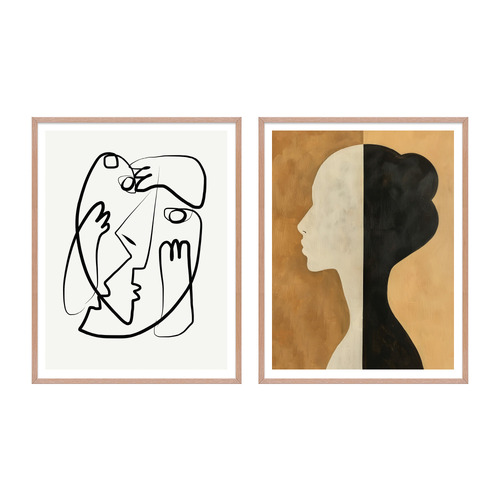 2 Piece Minimal Reflection Wall Art Set