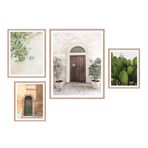 4 Piece Stone and Sage Wall Art Set