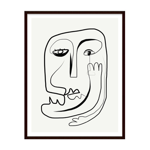 3 Piece Face in Line Wall Art Set