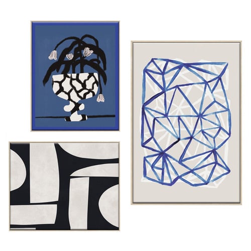 3 Piece Geometric Echoes Canvas Wall Art Set
