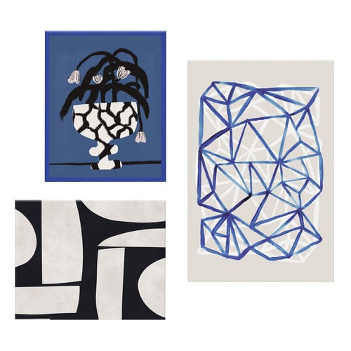 3 Piece Geometric Echoes Canvas Wall Art Set