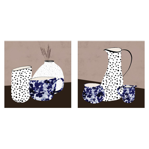 Speckled Stillness Canvas Wall Art Diptych