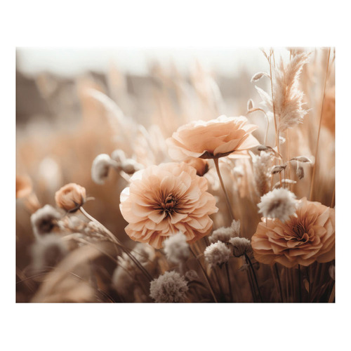 3 Piece Sepia Bloom Canvas Wall Art Set