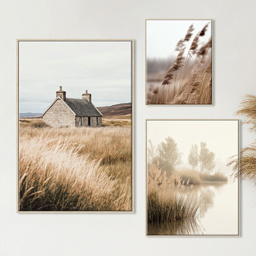 3 Piece Silent Fields Canvas Wall Art Set
