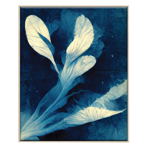 3 Piece Indigo Flora Canvas Wall Art Set