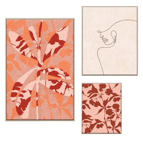 3 Piece Rust Reveric Canvas Wall Art Set