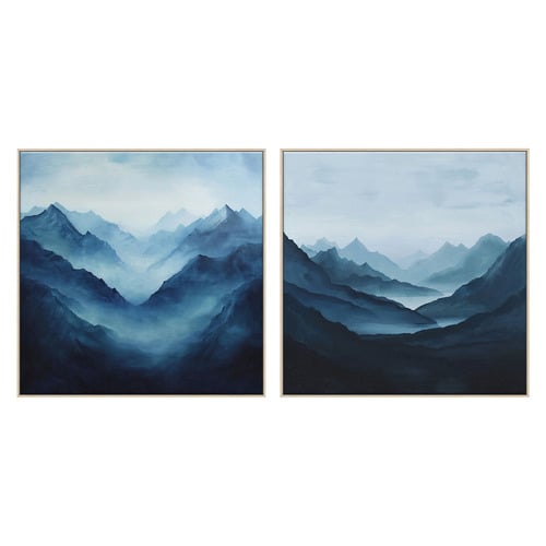 Dawn Peaks Canvas Wall Art Diptych