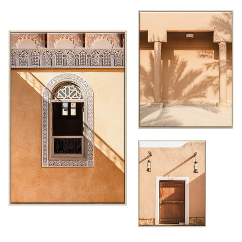 3 Piece Golden Facades Canvas Wall Art Set