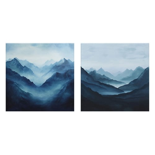 Dawn Peaks Canvas Wall Art Diptych
