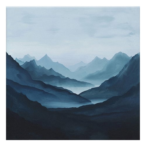 Dawn Peaks Canvas Wall Art Diptych
