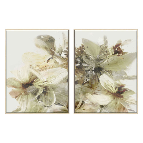 Verdant Blooms Canvas Wall Art Diptych